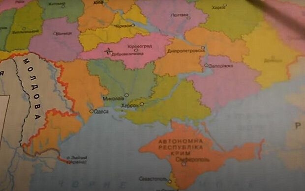 Карта Украины. Фото: скриншот YouTube-видео.
